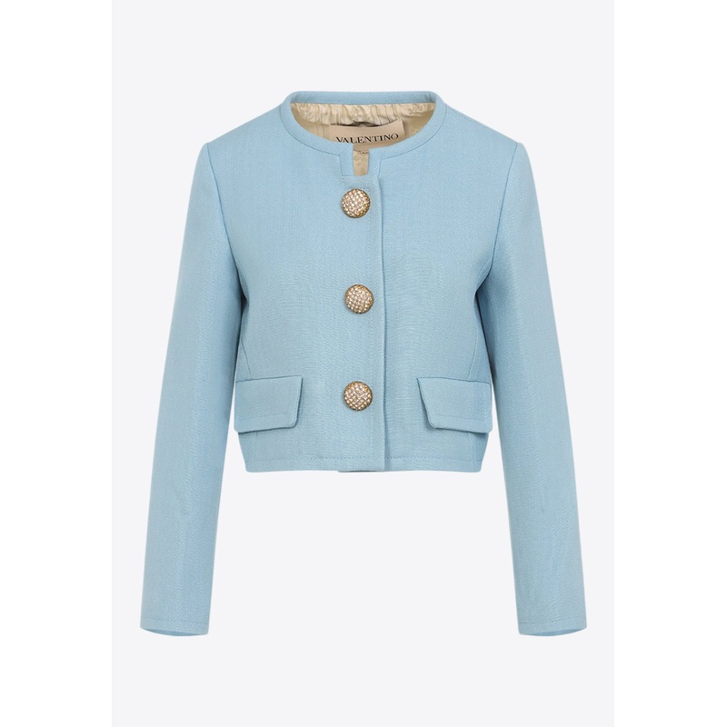 Single-Breasted Cropped Jacket