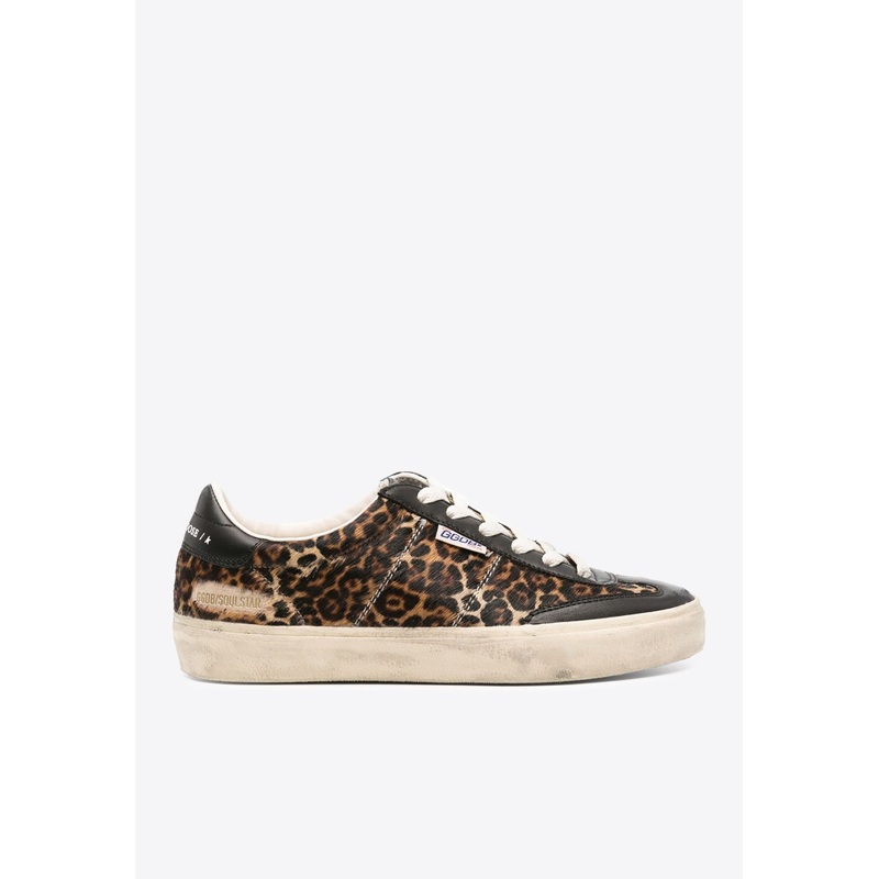 Soul Star Leopard Print Leather Sneakers
