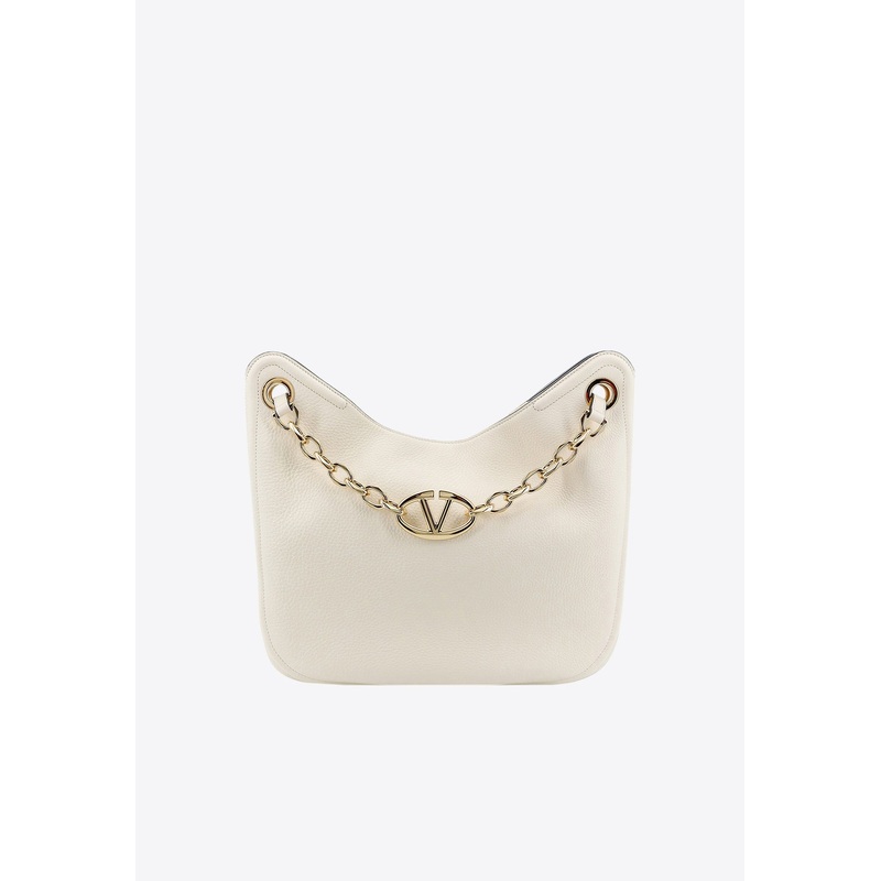 VLogo Moon Leather Tote Bag