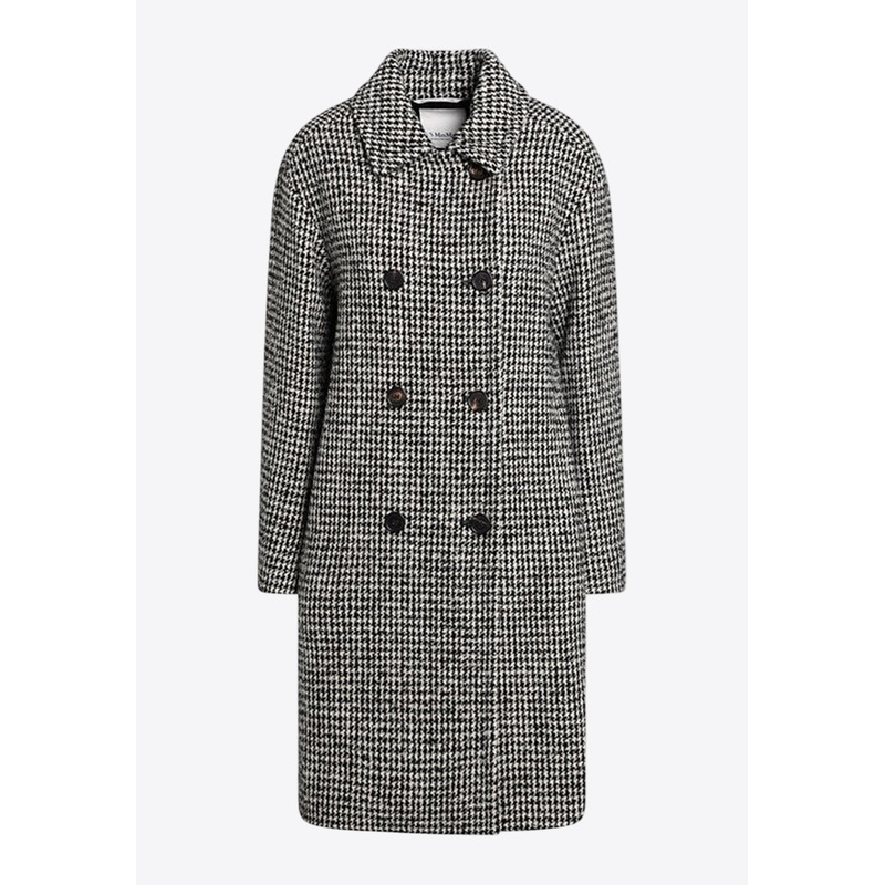 Alessia Houndstooth Double-Breasted Coat