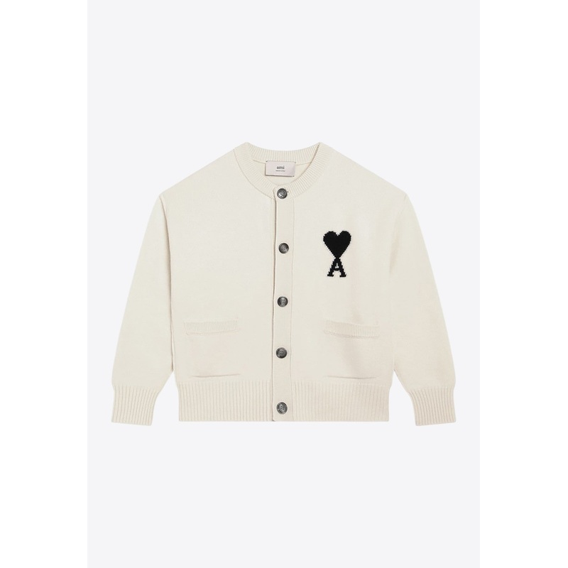 Ami De Coeur Intarsia Wool Cardigan