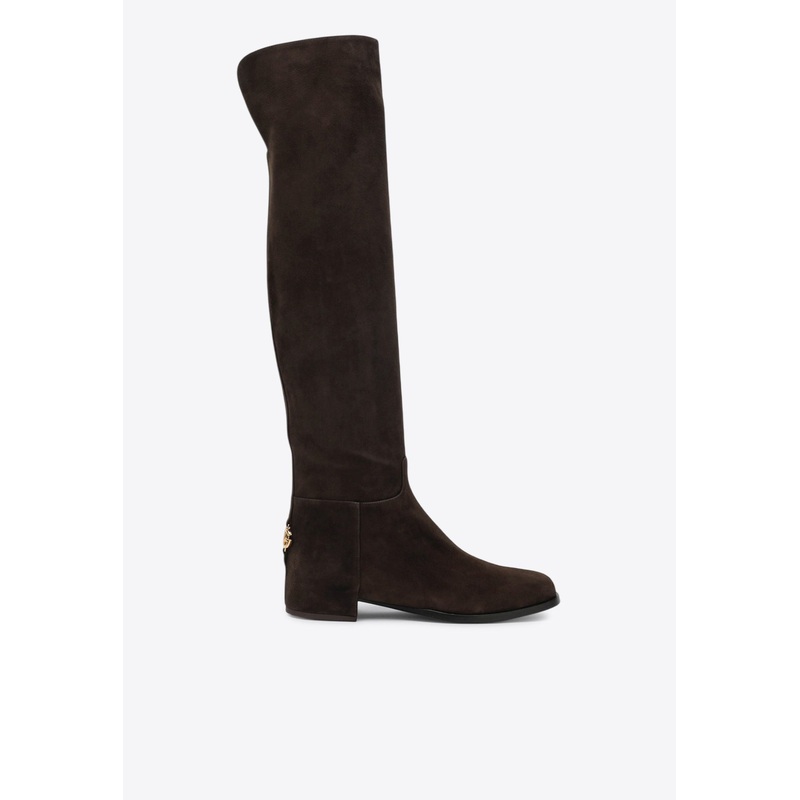 DG Logo Over-the-Knee Suede Boots