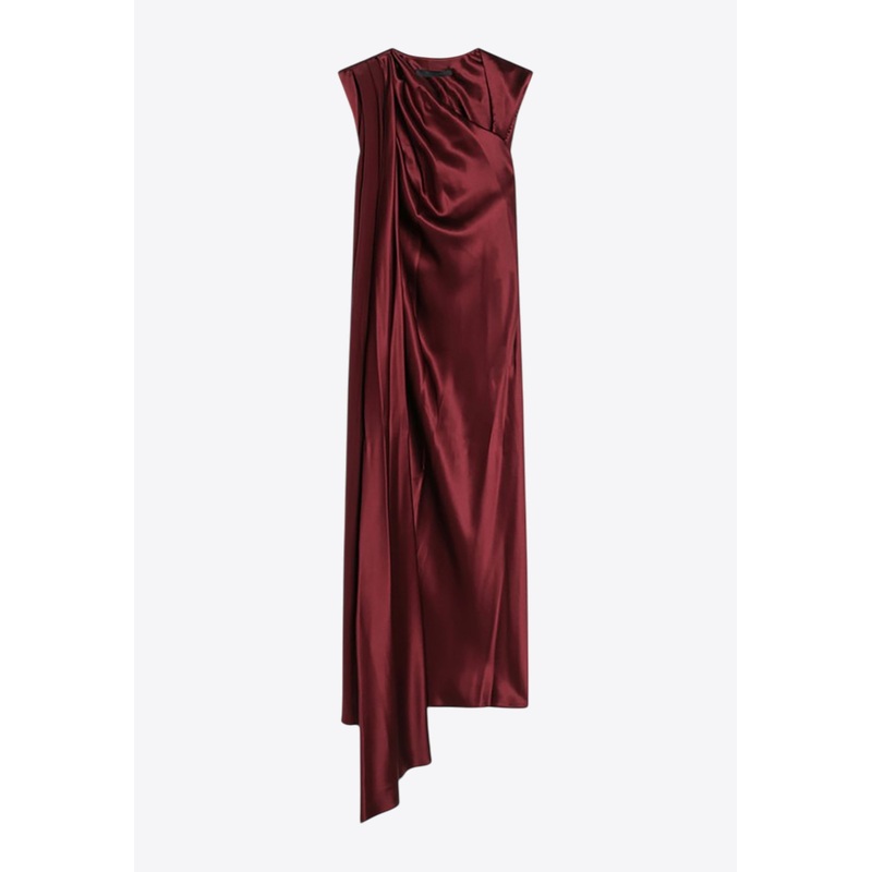 Edolo Asymmetric Midi Dress with Cape
