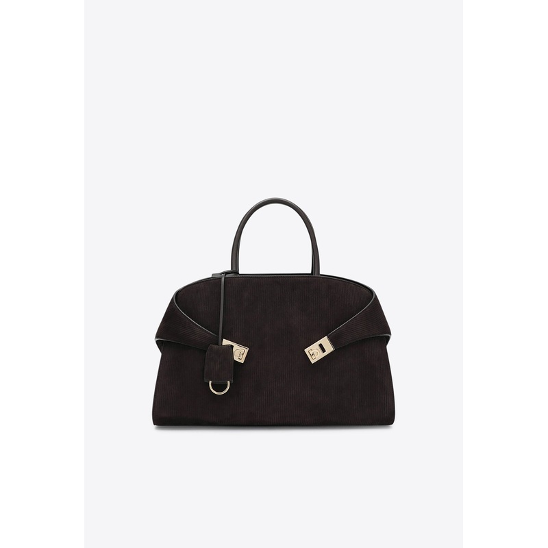 Large Hug Soft Suede Top Handle Bag