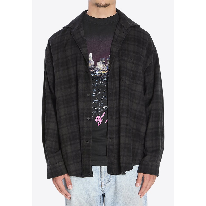 Layered-Effect Long-Sleeved Shirt