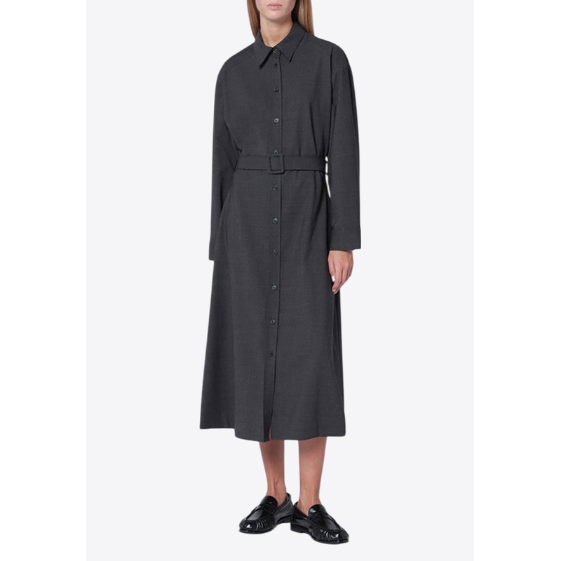Midi Shirt Dress with Belt
