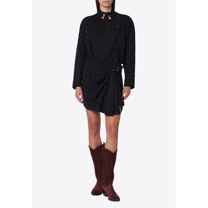 Ora Polka Dot Silk-Blend Mini Dress