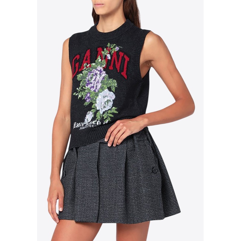 Rose Wool-Blend Crewneck Vest