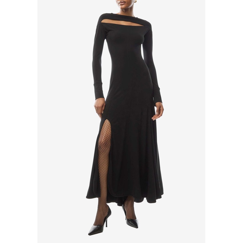 Cut-Out Crepe Maxi Dress