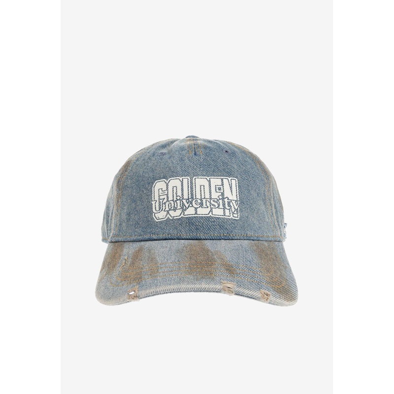 Distressed Denim Logo Cap