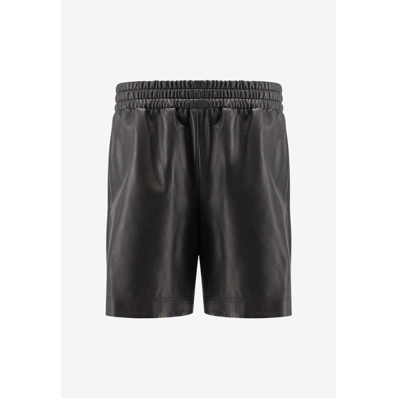 Elasticated Leather Bermuda Shorts