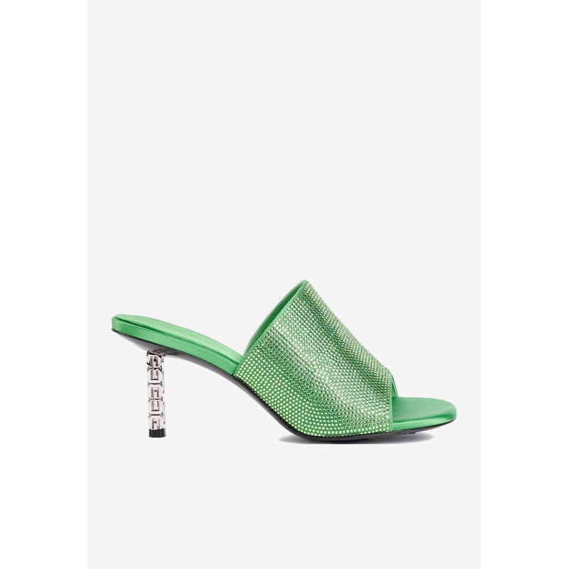 G Cube 70 Studded Satin Mules