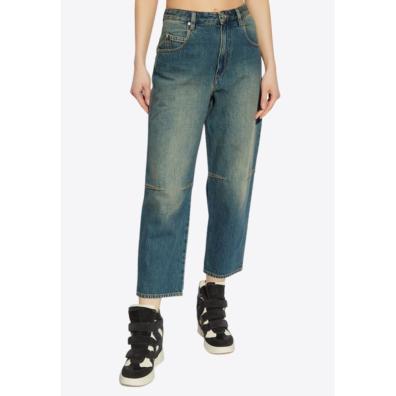 Janet Straight-Leg Faded Jeans