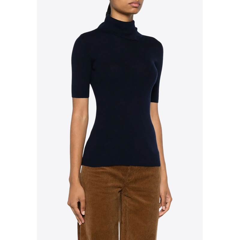 Leila Turtleneck Wool Knit Top