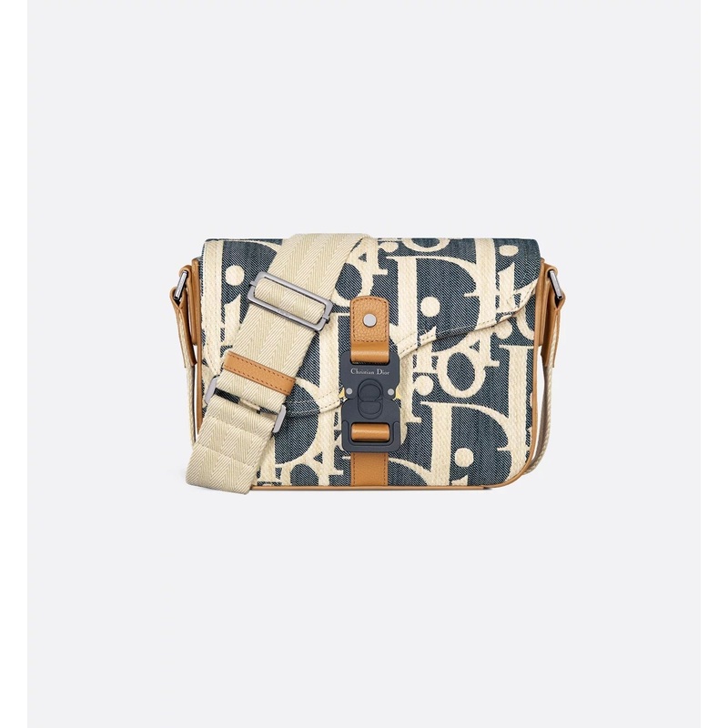 Oblique Denim Messenger Bag