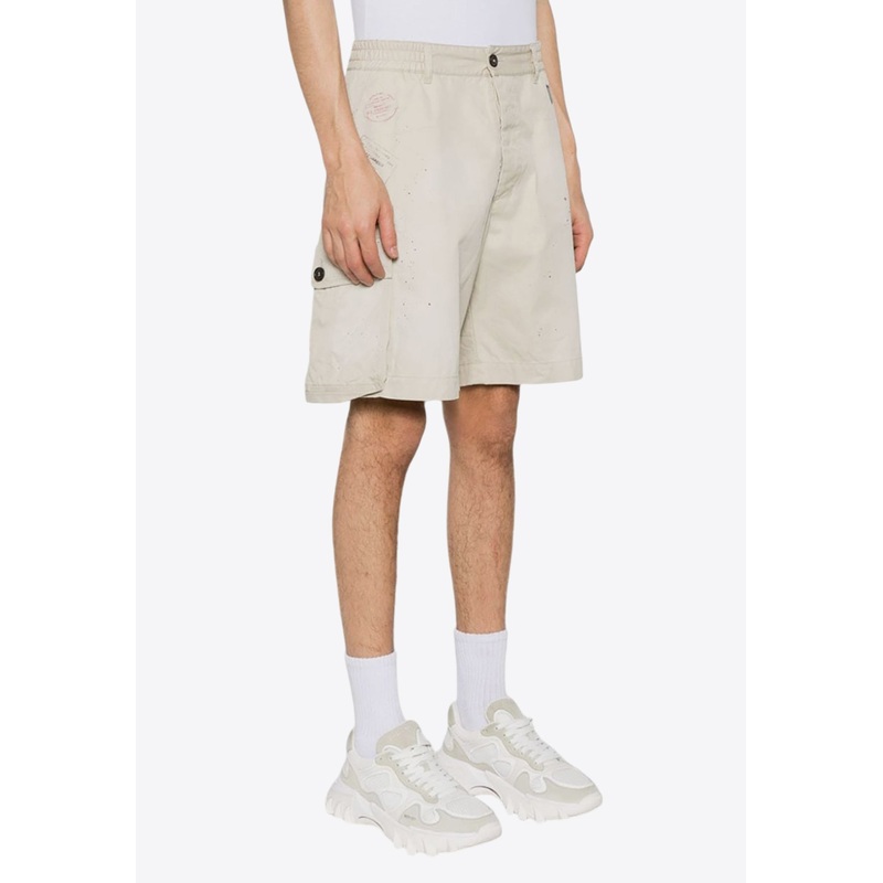 Paint Splatter Cargo Shorts