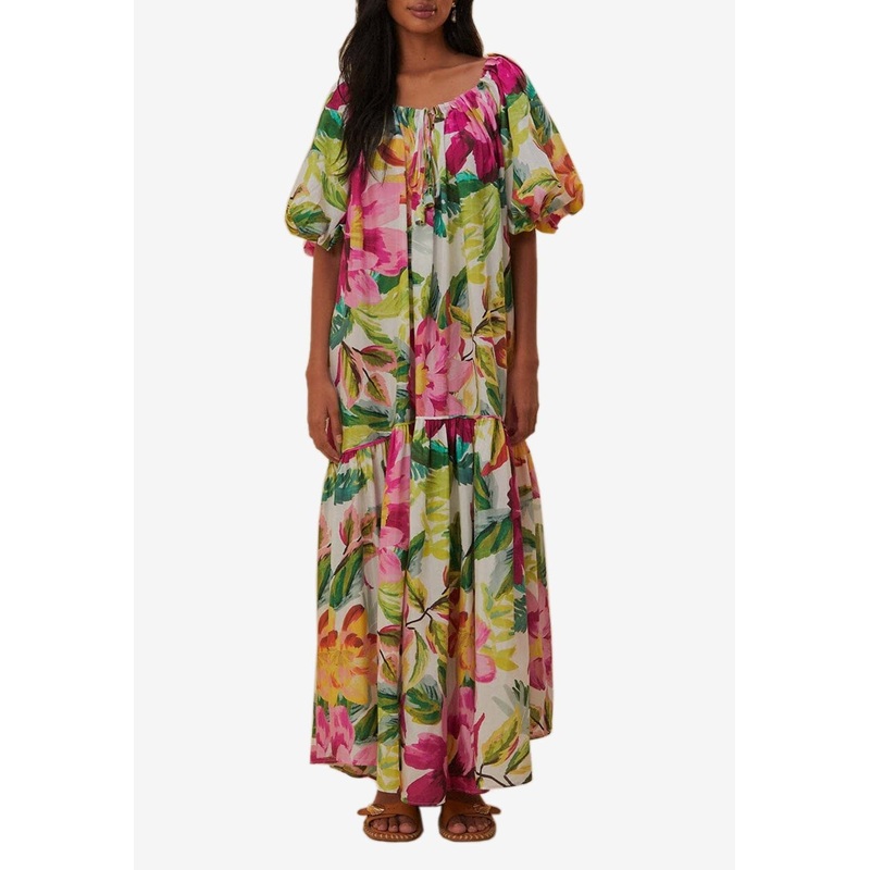 Painted Flowers Maxi Dress