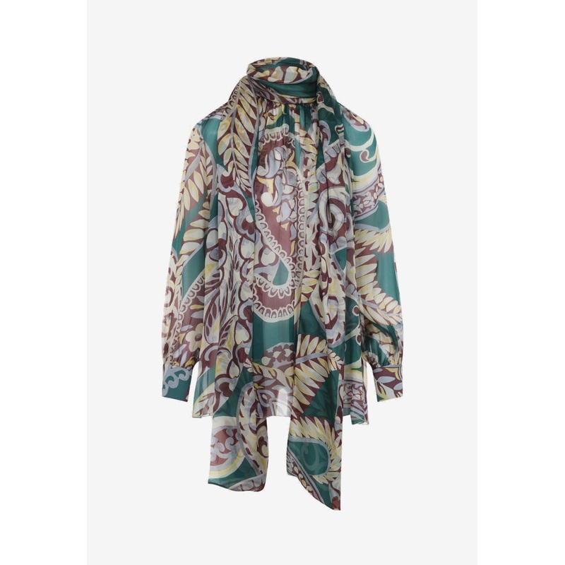 Printed Ruched Blouse