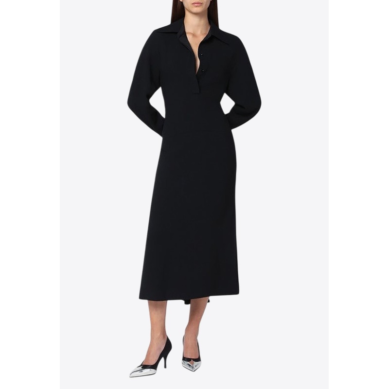 Satin Midi Shirt Dress