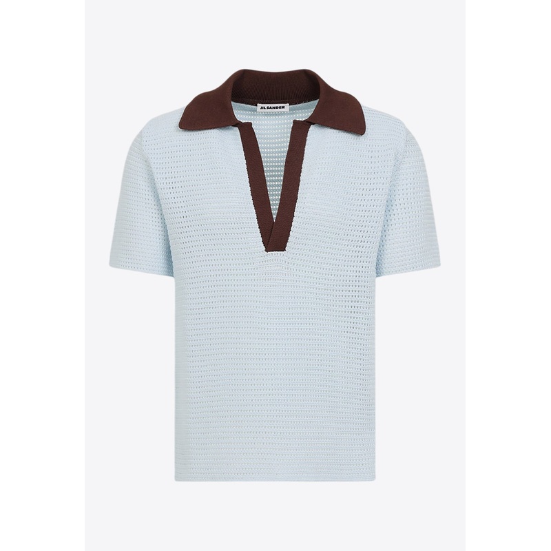 Short-Sleeved Knit Polo T-shirt