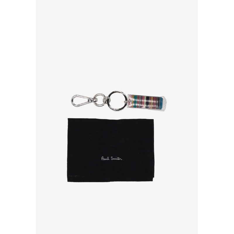 Signature Stripe Tag Keyring