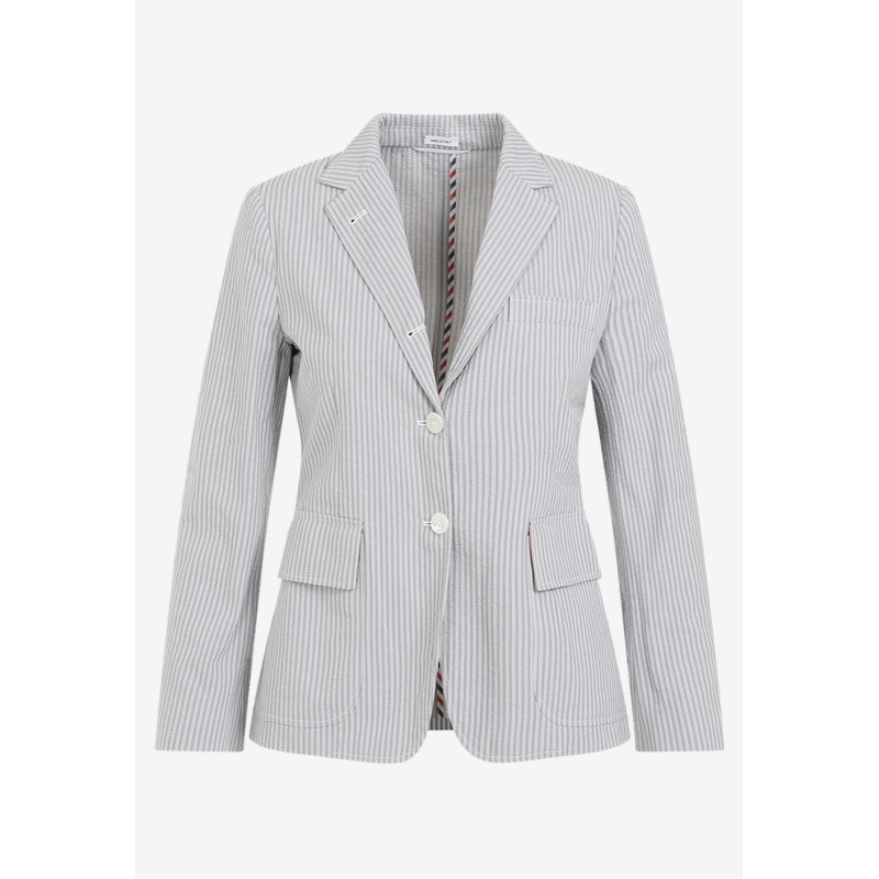 Single-Breasted Striped Blazer
