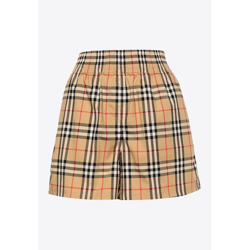 Vintage Check-Pattern Shorts