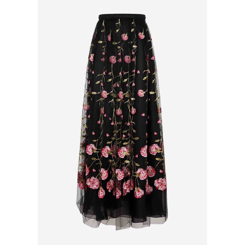 Floral Tulle Maxi Skirt