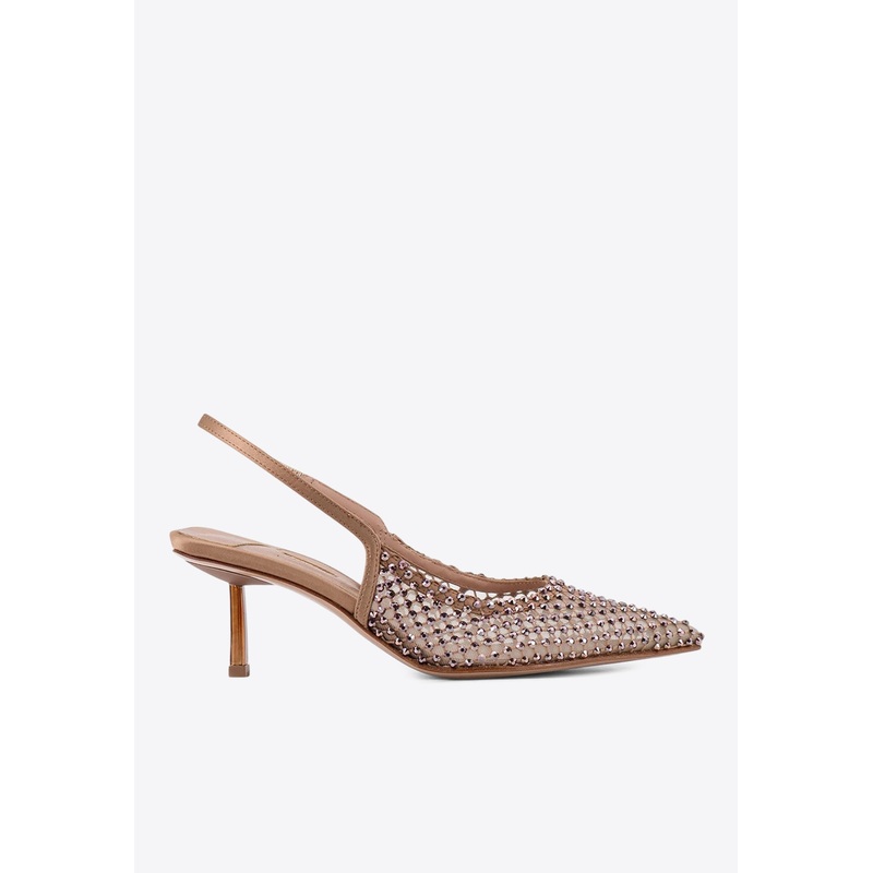 Gilda 60 Rhinestone Mesh Slingback Pumps
