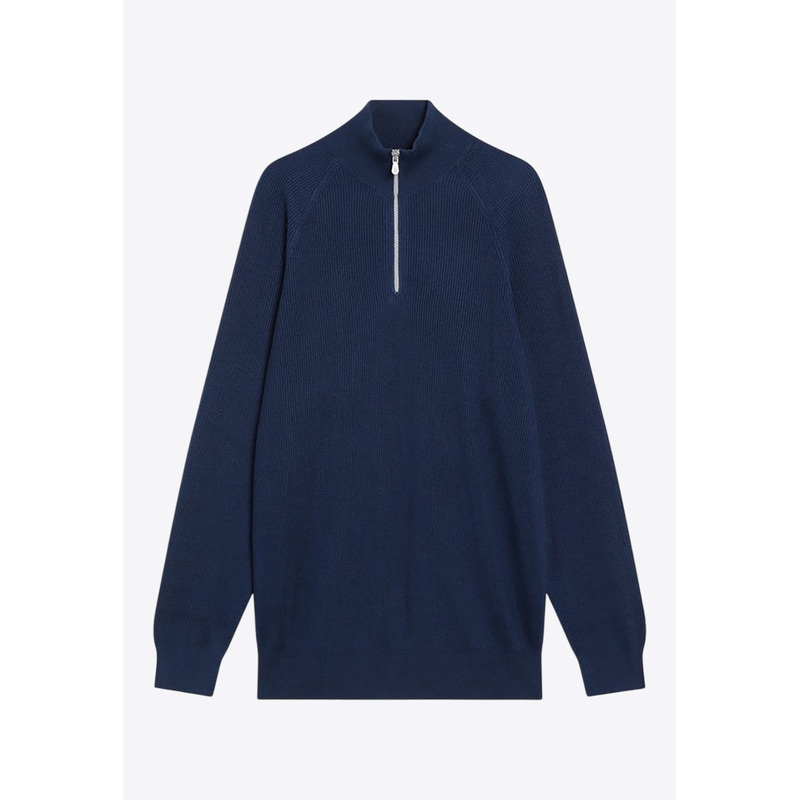 Half-Zip Ribbed Sweater