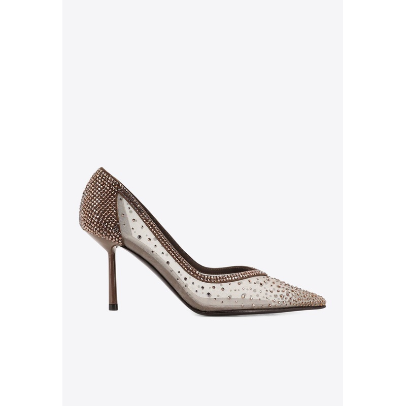 Nicole 80 Rhinestone Mesh Pumps