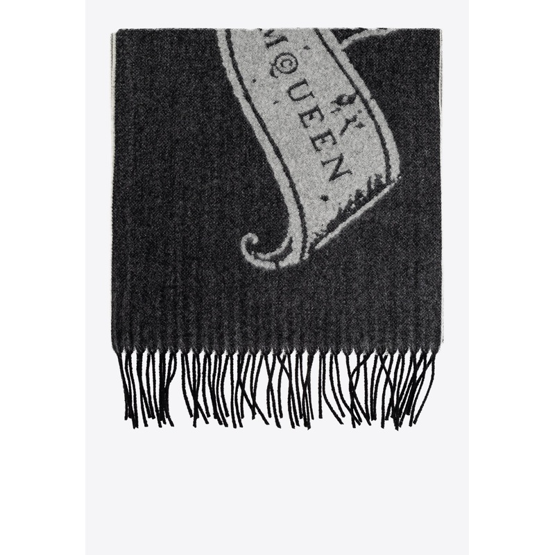 Wool and Cashmere Fringed Scarf