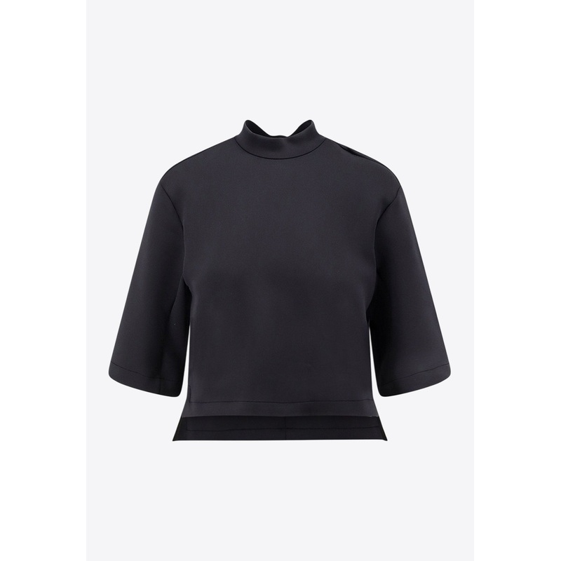 X EE72 by Edward Enninful Neoprene Cropped T-shirt
