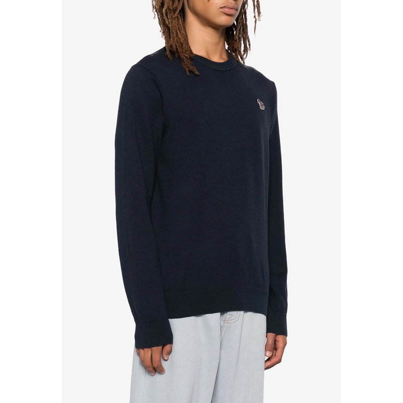 Zebra Patch Crewneck Sweater