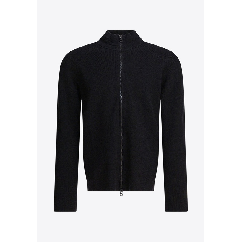 Zipper Wool-Blend Cardigan