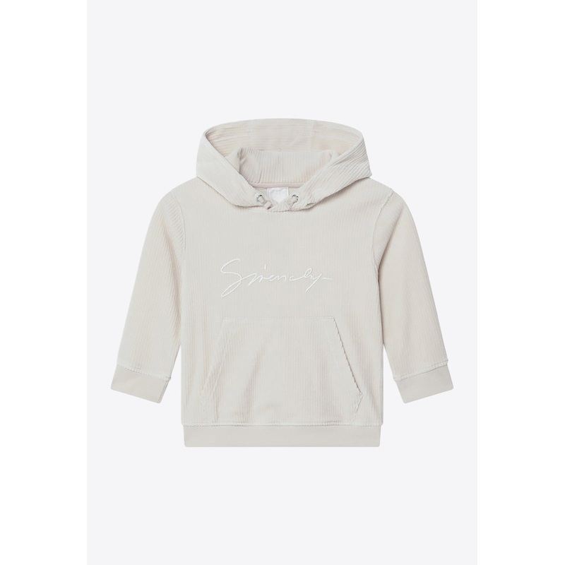 Boys Ribbed Knit Logo Hoodie