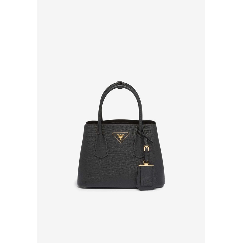 Double Saffiano Leather Tote Bag