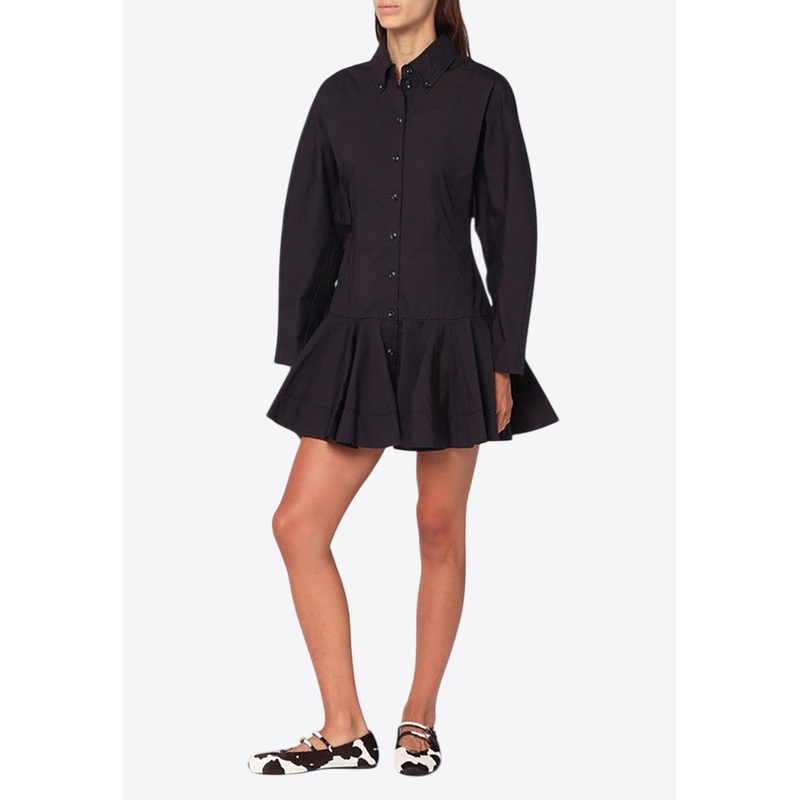 Flared Mini Shirt Dress