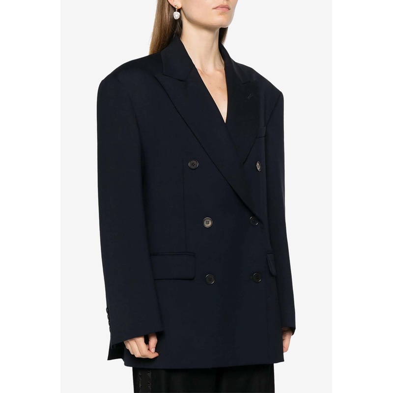 Liliuxy Double-Breasted Wool-Blend Blazer