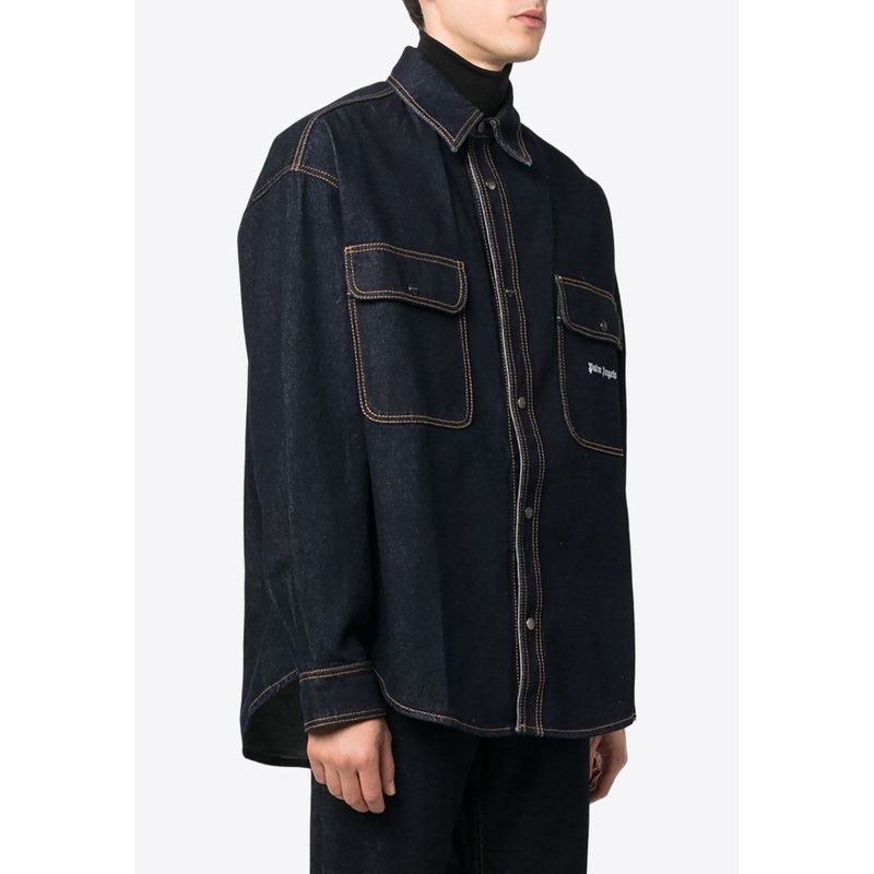 Logo-Embroidered Denim Shirt