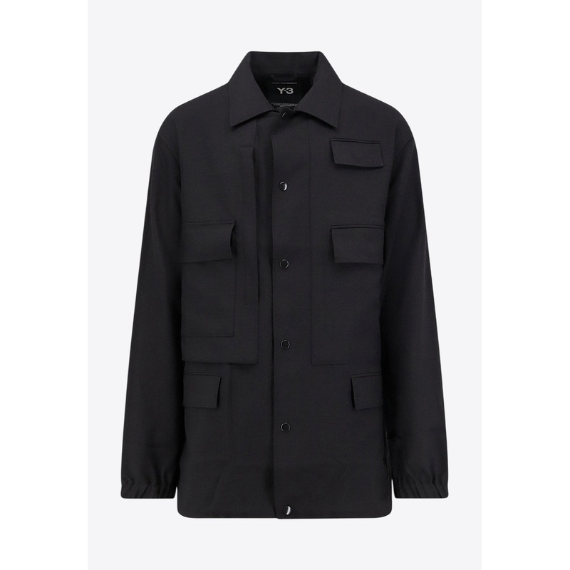 Logo Print Cargo Overshirt