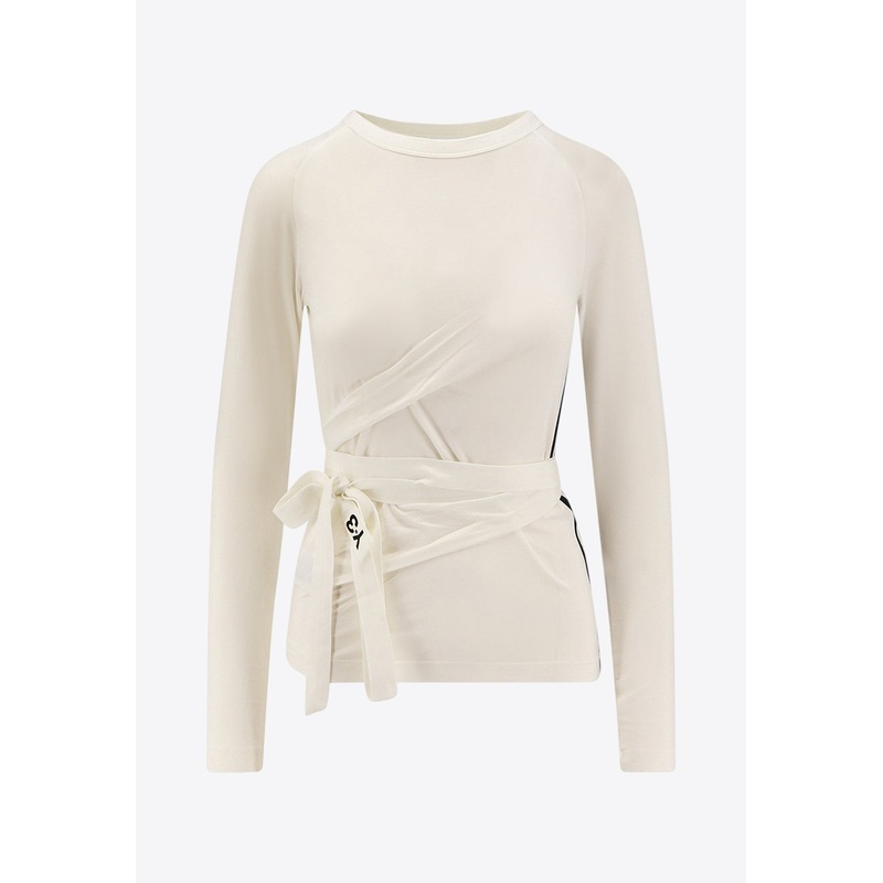 Long-Sleeved Wrap T-shirt