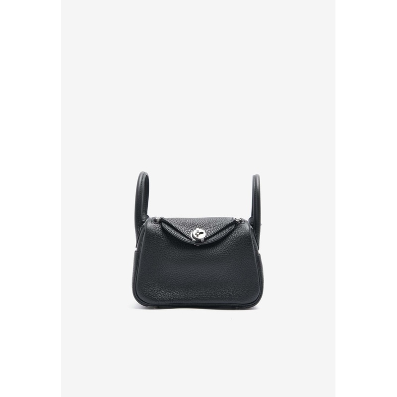 Mini Lindy 20 II in Black Clemence Leather with Palladium Hardware