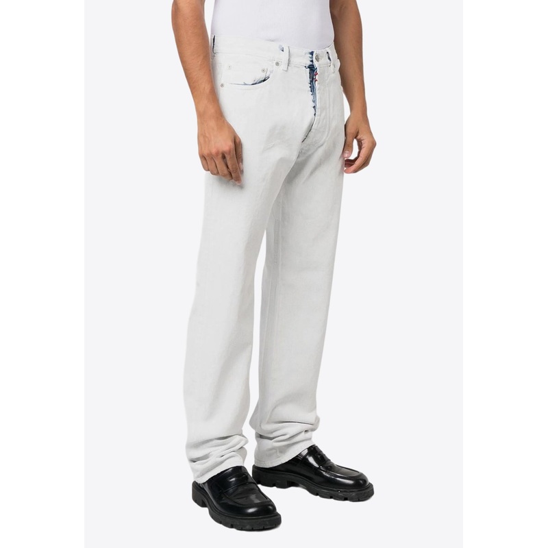 Painted Belt Straight-Leg Jeans