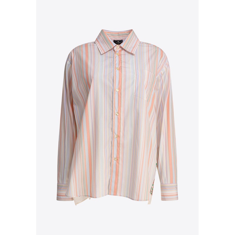 Paisley Print Striped Shirt