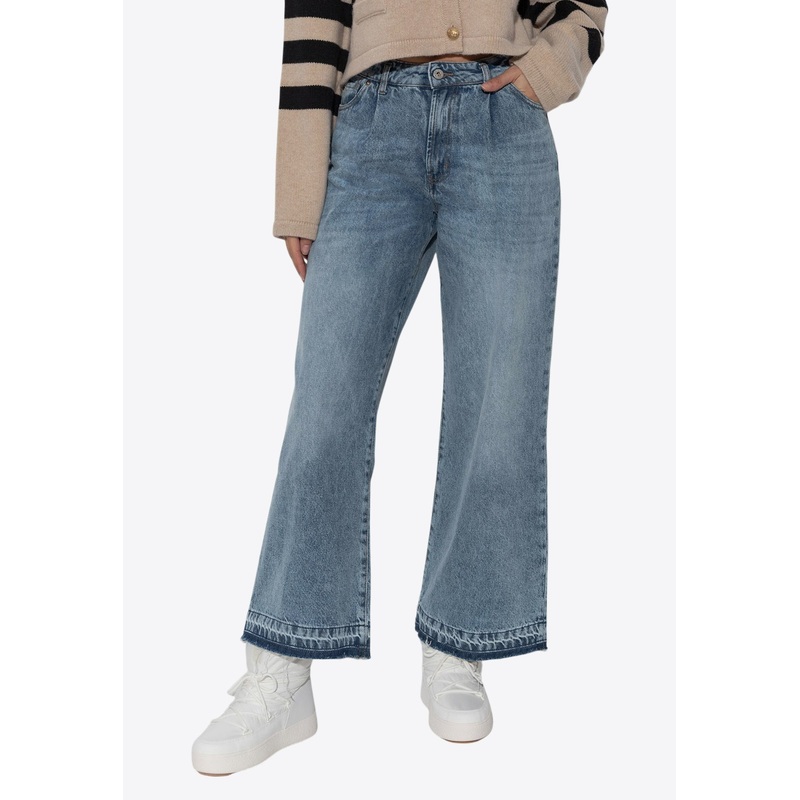 Raw-Cut Wide-Leg Jeans