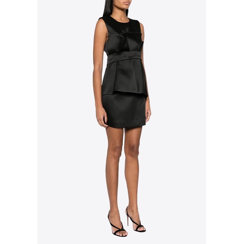 Satin Belted Mini Dress