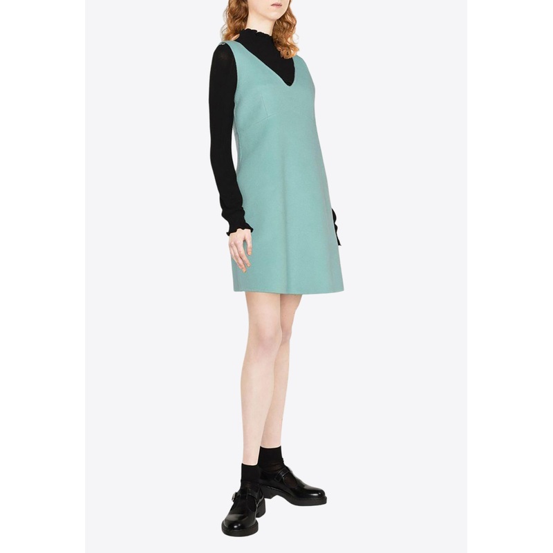 Sleeveless Wool Mini Dress