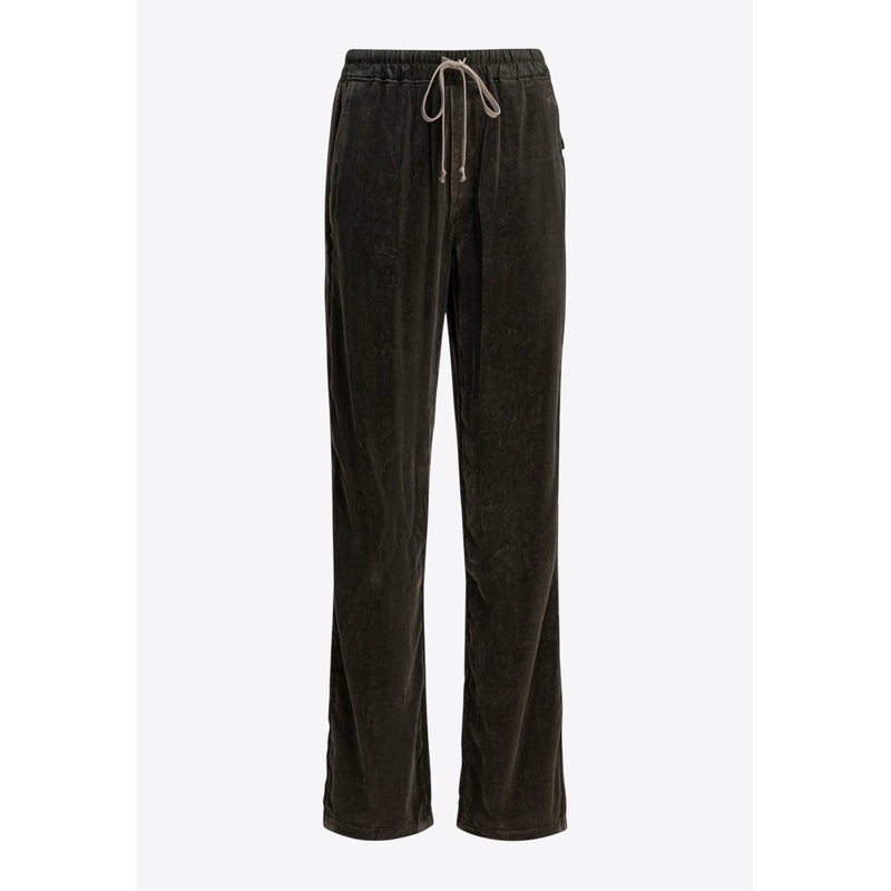 Wide-Leg Velvet Cargo Pants