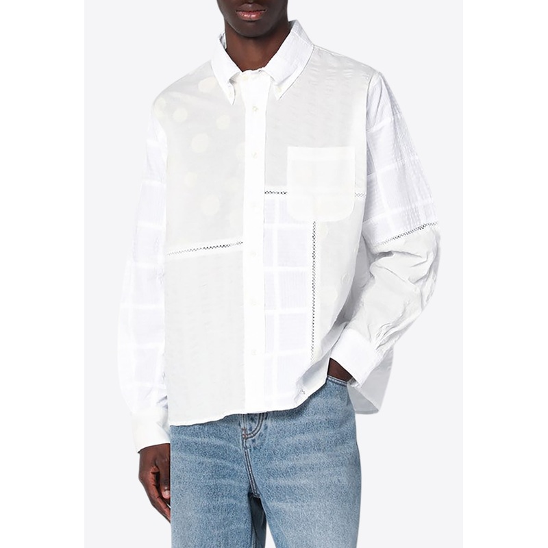 X Brooks Brothers Logo Embroidered Long-Sleeved Shirt